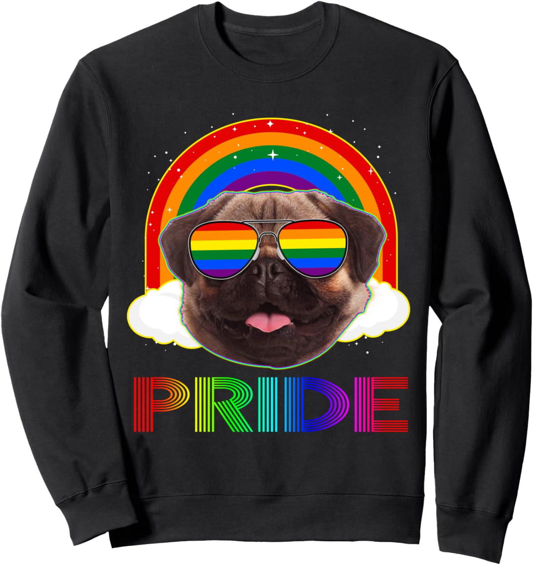Pug Dog LGBT Rainbow Gay Lesbian Funny LGBT Pride Sweatshirt