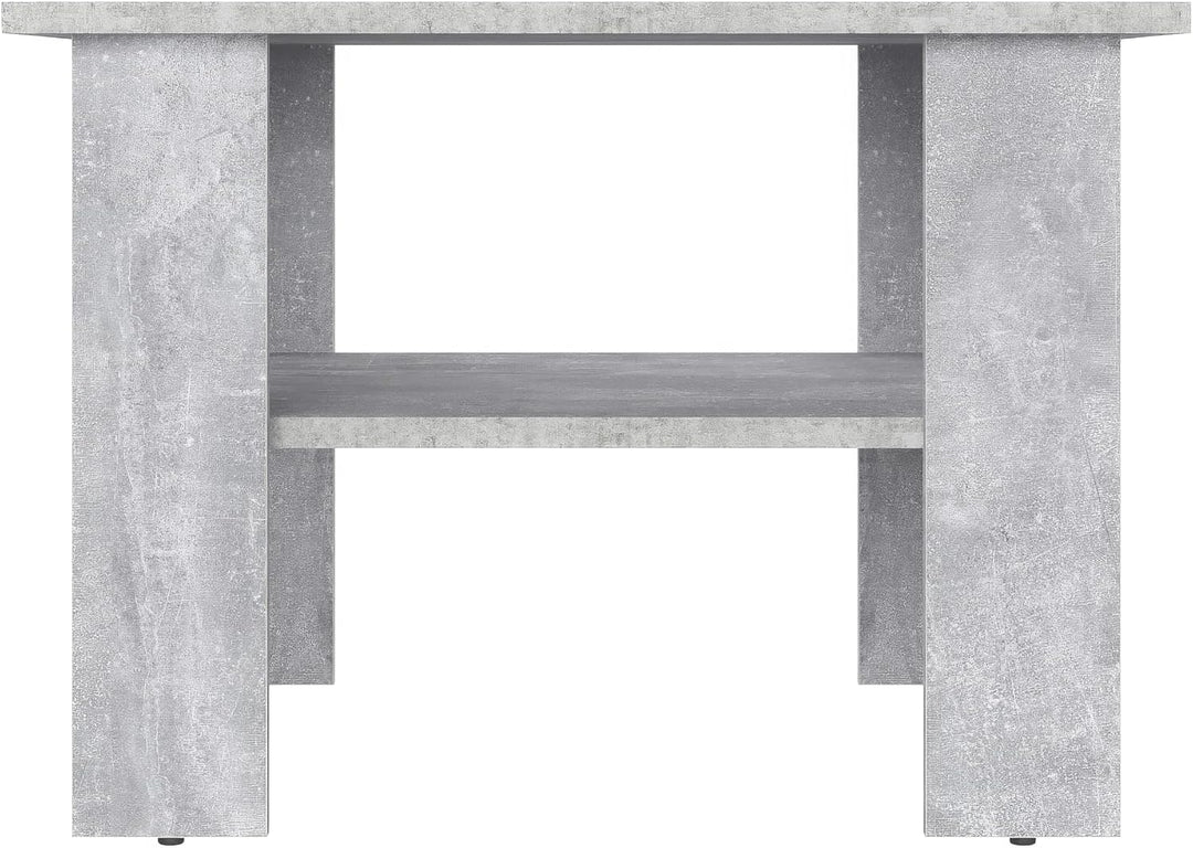 KOMTO Couchtisch Beton Vienna - Wohnzimmertisch Modern Couchtisch Holz Beistelltisch 60x60 Coffee Ta