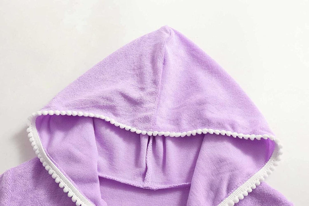 Badeponcho Kinder mit Kapuze Einfarbig Strandkleid Mädchen Badeanzug Coverup Kleid Sommer Schwimmen