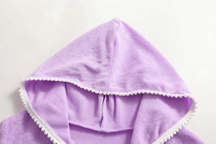 Badeponcho Kinder mit Kapuze Einfarbig Strandkleid Mädchen Badeanzug Coverup Kleid Sommer Schwimmen