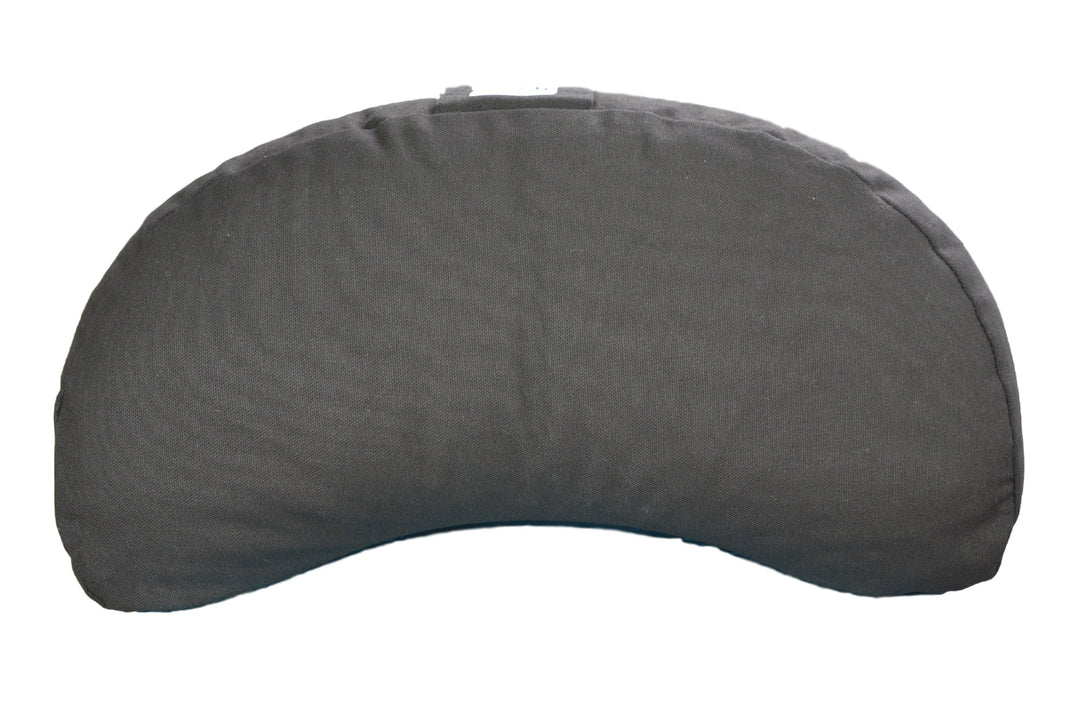 Yoga und Pilates Kissen Halbmond 100% Baumwolle Bezug (42 x 20 x 12 cm) Schwarz, Schwarz