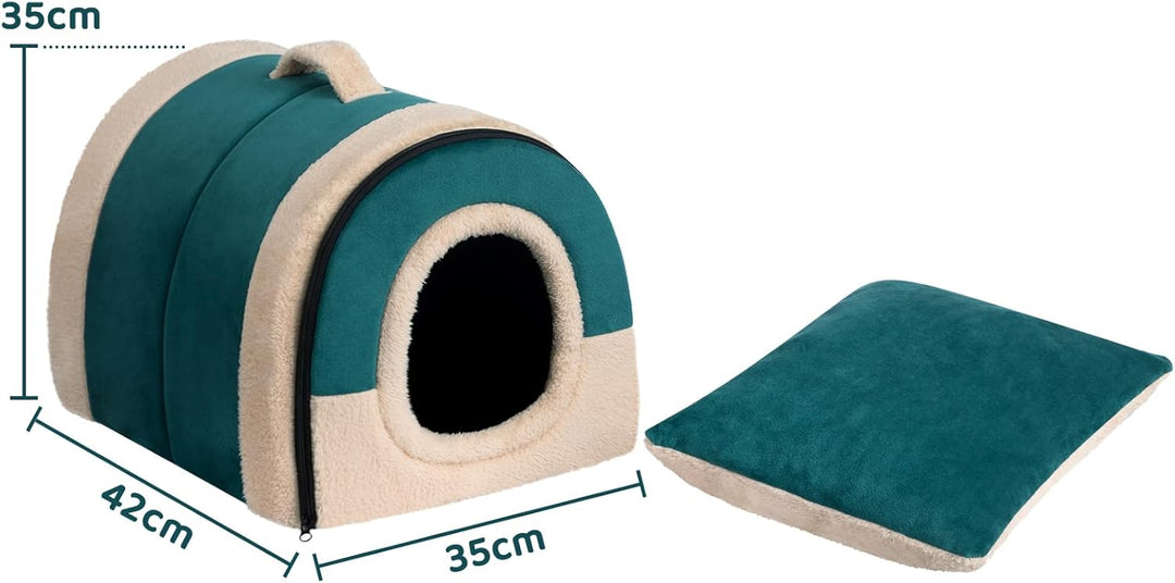 Hollypet Katzenbett Kleines Hundebett, 2-in-1 Faltbare Haustierbett für Katzen &amp; Kleine Hunde, Warme