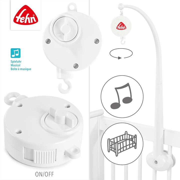 Fehn Mobile Spielwerk - Baby Einschlafhilfe Melodie "Guten Abend, gut´ Nacht" (Brahms Wiegenlied) -