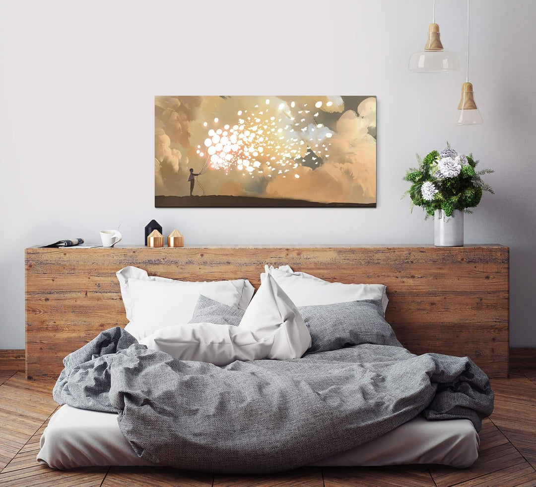 Paul Sinus Art Malerei 120x 60cm Panorama Leinwand Bild XXL Format Wandbilder Wohnzimmer Wohnung Dek