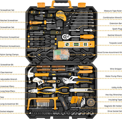 DEKO 228-teilig Premium Universal Werkzeugkoffer - und Haushalts-Werkzeugsets 228PCS, 228PCS