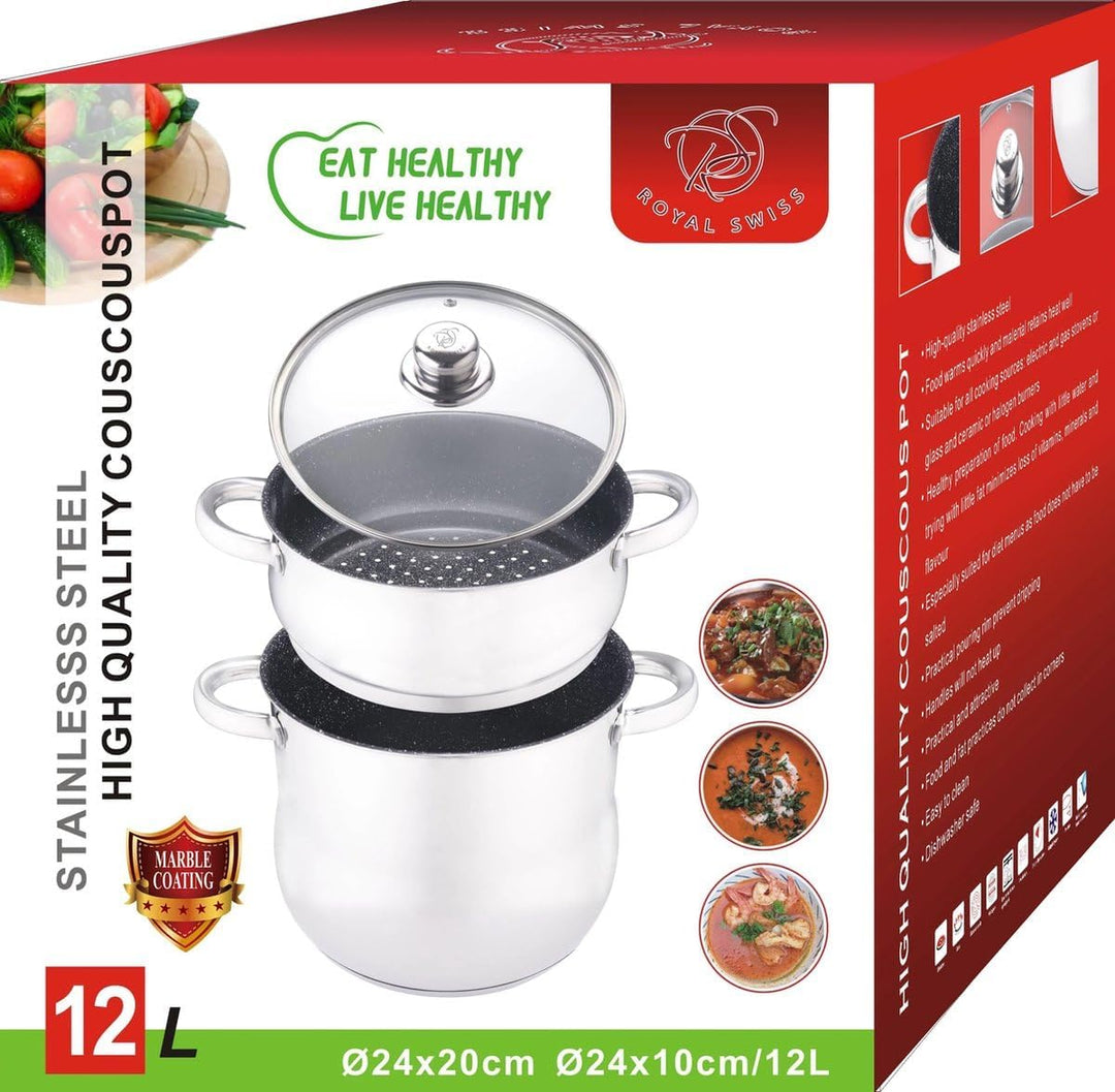 Royal Swiss Couscous-Topf aus Edelstahl (6 Liter)