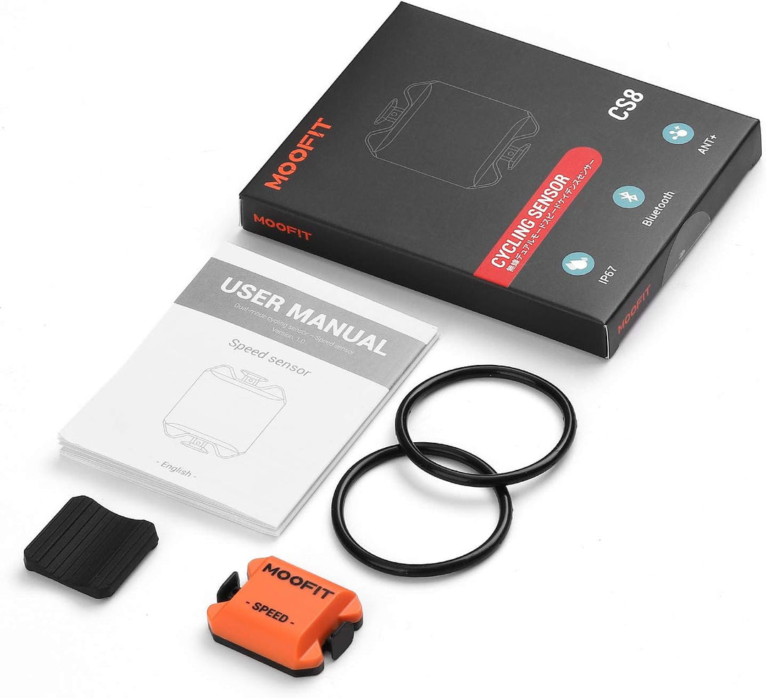 moofit Geschwindigkeitssensor und Trittfrequenzsensor, Bluetooth & ANT+ Kabelloser Geschwindigkeits,