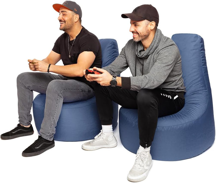 PATCH HOME Gamer Sessel Sitzsack inkl. Würfel Bean Bag Set Ø80cm, 30cm Sitzhöhe, 90cm Höhe + 35x35cm