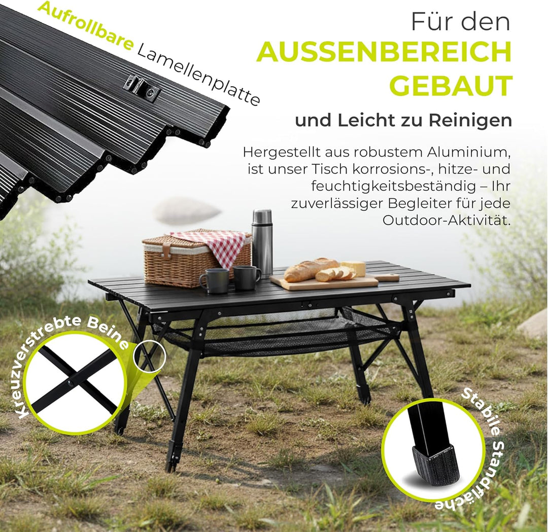 Werkfox Camping-Tisch Klapptisch Klappbarer Multifunktionstisch Mehrzwecktisch; Höhenverstellbarer F