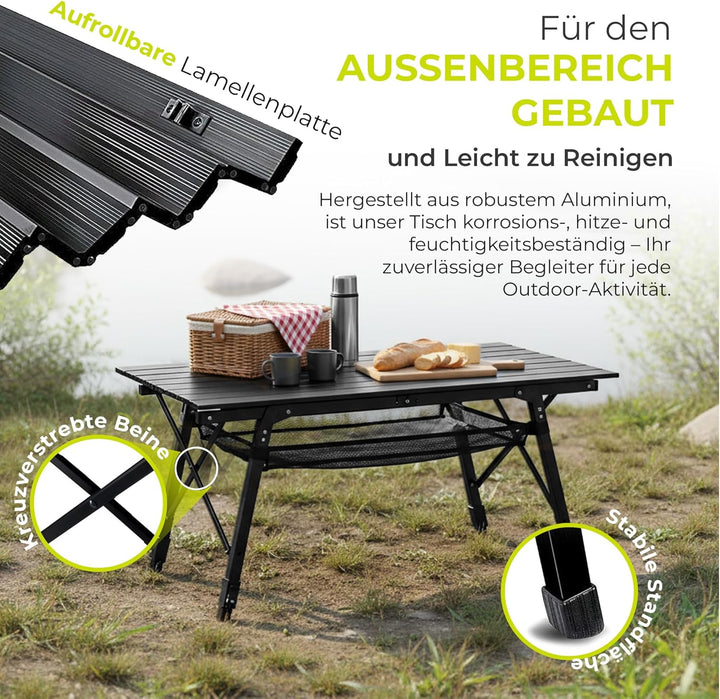 Werkfox Camping-Tisch Klapptisch Klappbarer Multifunktionstisch Mehrzwecktisch; Höhenverstellbarer F