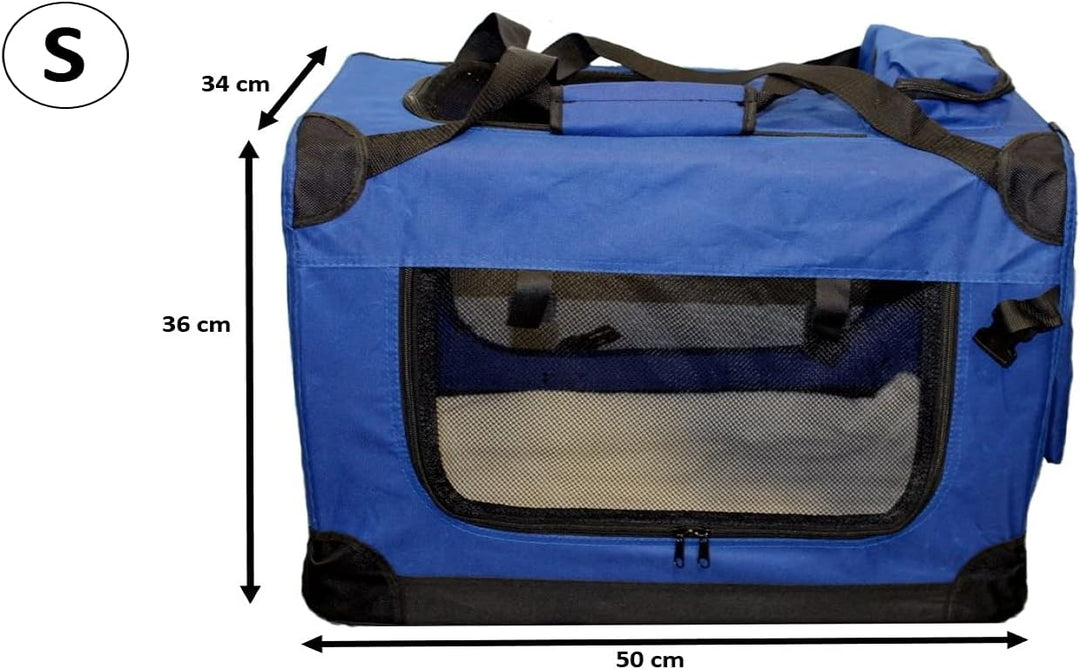 walexo Faltbare Hundebox Hundetransportbox Katzentransportbox Katzenbox (BLAU, S) BLAU S, BLAU S