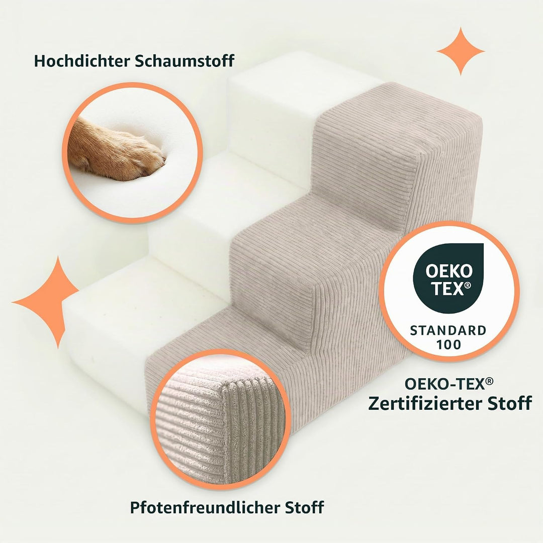 murando Hundetreppe für kleine Hunde mit 3 Stufen – Haustiertreppe, 30 cm hoch, für Bett und Sofa –