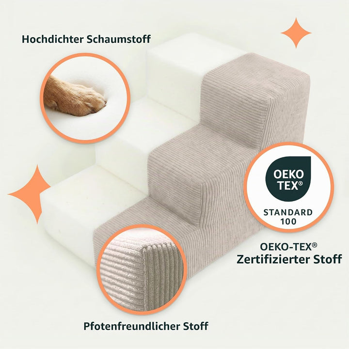 murando Hundetreppe für kleine Hunde mit 3 Stufen – Haustiertreppe, 30 cm hoch, für Bett und Sofa –