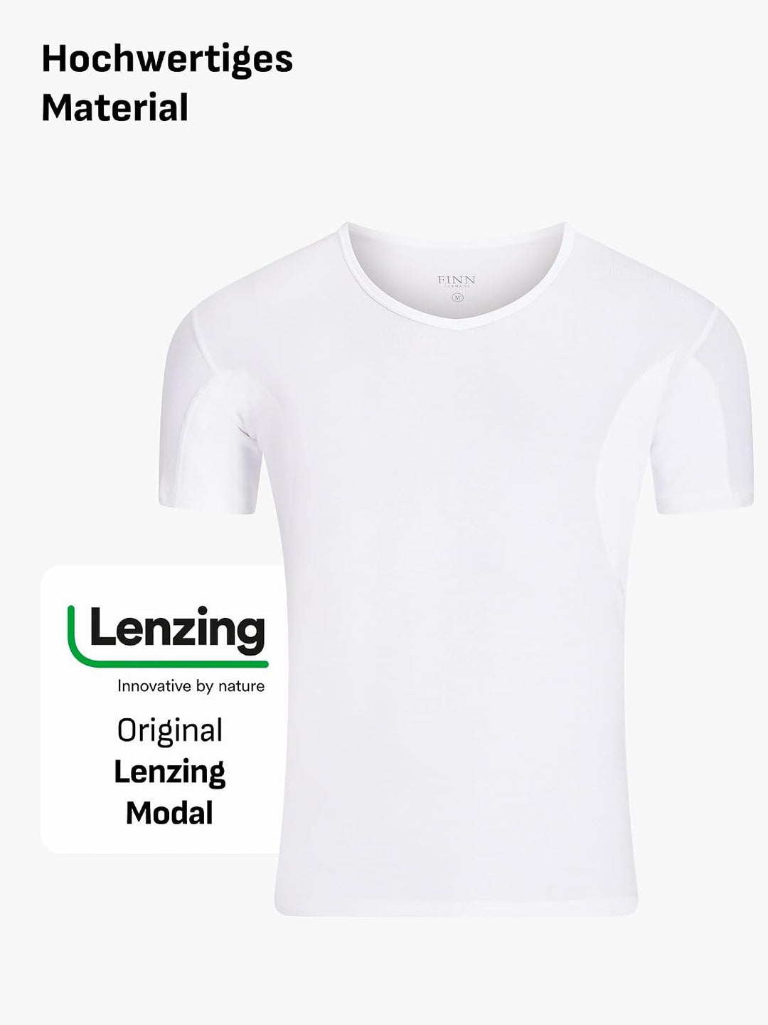 FINN Anti-Schweiss Shirt Herren mit V-Ausschnitt und integrierten Achselpads gegen Starkes Schwitzen