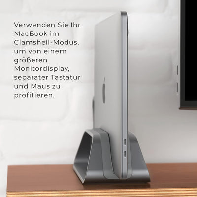 HumanCentric Vertikaler Laptop-Ständer für MacBook, kompatibel als MacBook Pro-Ständer, MacBook Air-