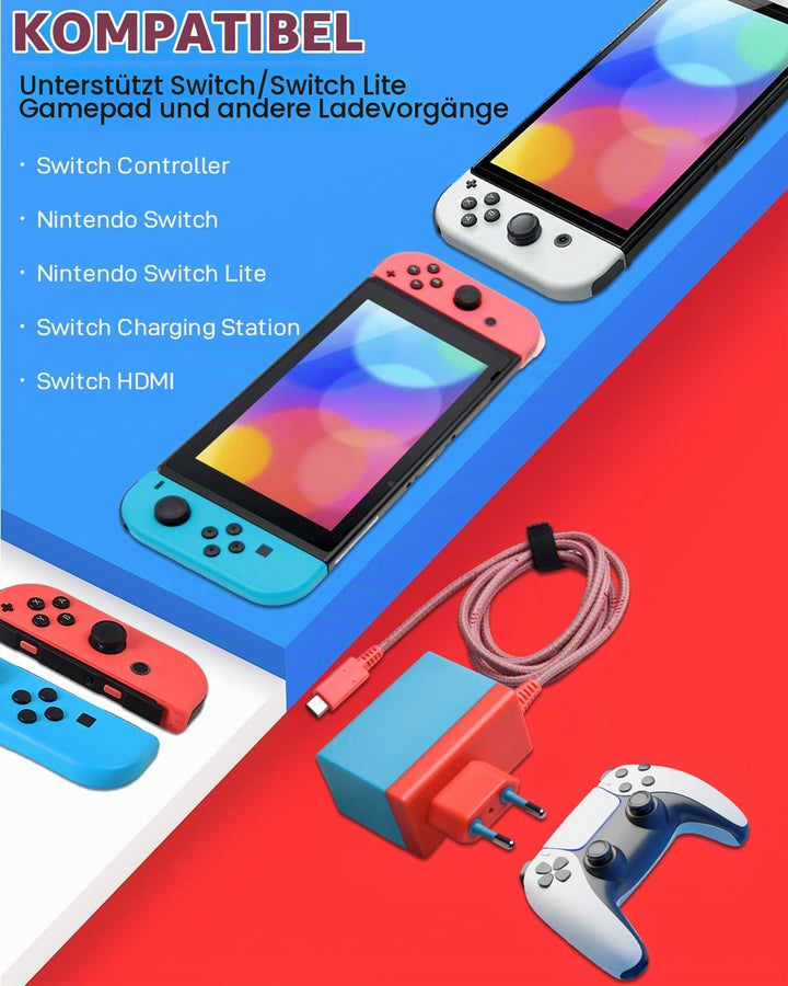 Ladegerät für Switch Console Netzteil Ladekabel Unterstützt TV-Modus Schnelles Aufladen Accessories