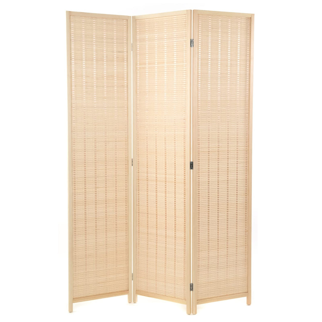 DESIGN DELIGHTS RAUMTEILER Bastia | 170x120 cm, Bambus, Holz, gewebter Faden | Paravent, Trennwand,