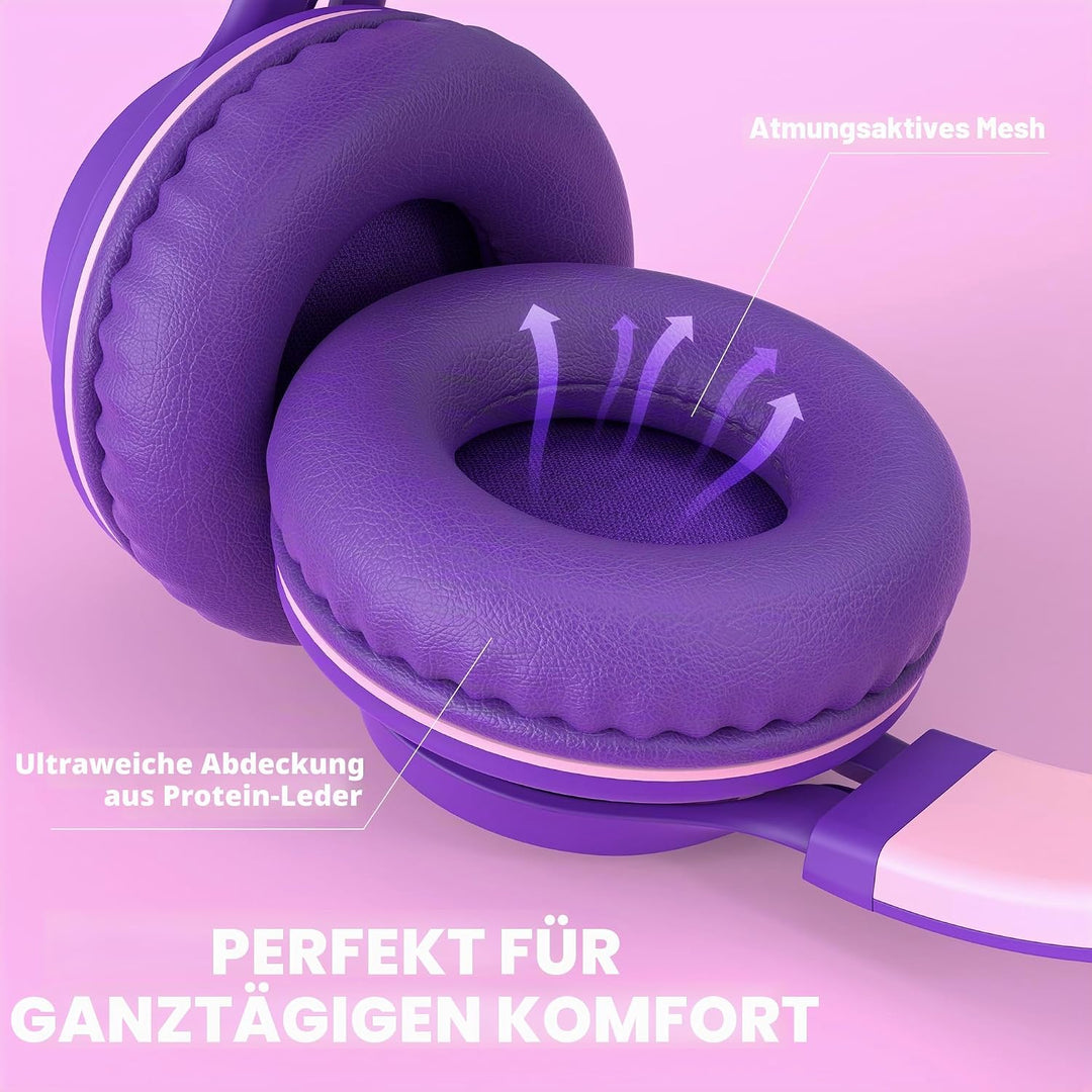 AILIHEN C8 Kopfhörer mit Kabel und Mikrofon, faltbar und verstellbar, On-Ear-Headsets, Lautstärkereg