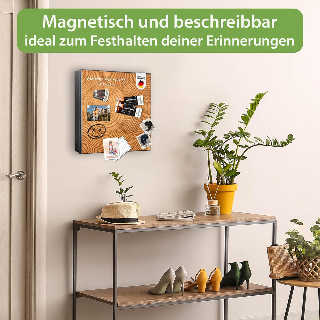 banjado Grosser Schlüsselkasten Glas - Schlüsselbox 30x30cm mit 50 Haken - Schlüsselkasten modern fü