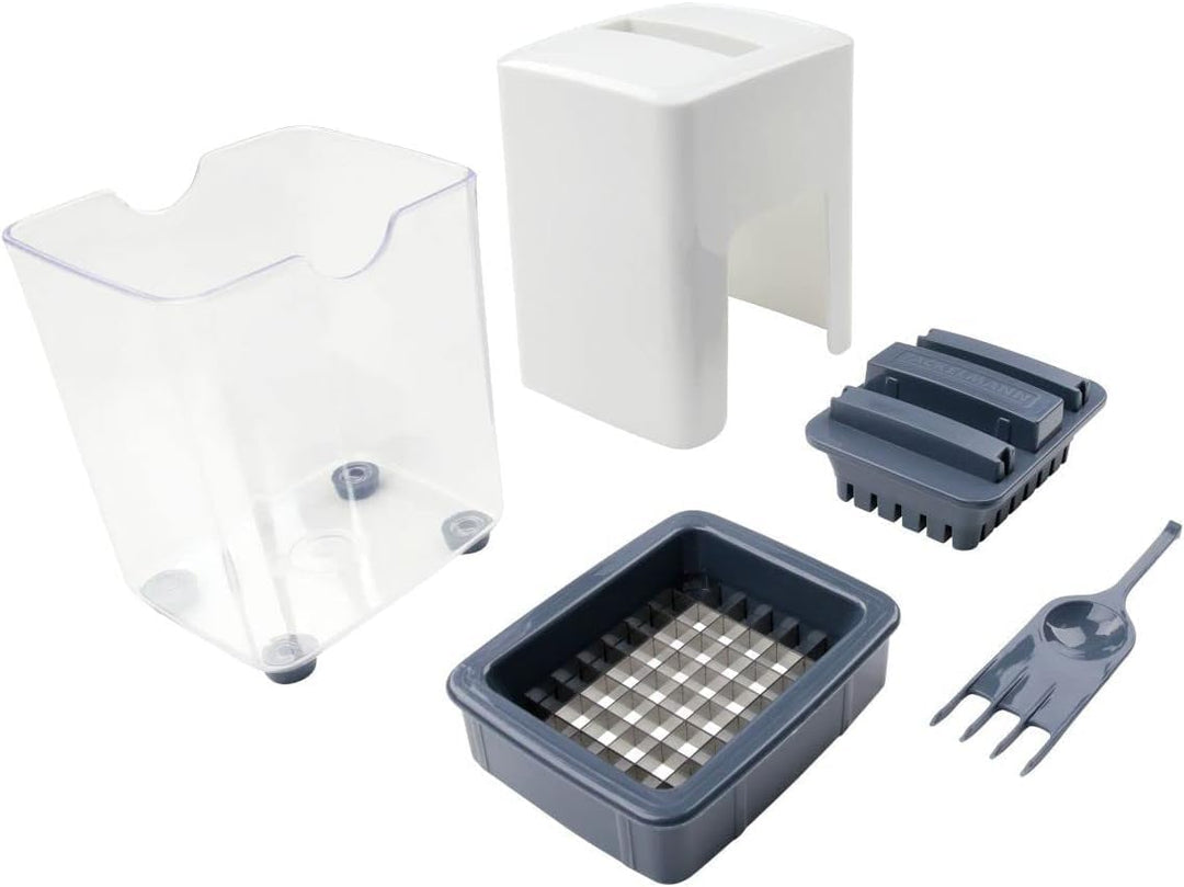 FACKELMANN 27902 Stifte-Schneider, 18/8 Edelstahl, Weiss/Blau-Grau Stifte-Schneider Weiss/Blau-grau,