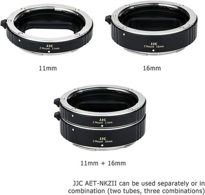 JJC AF Autofokus Zwischenringe mit TTL-Belichtung 11MM 16MM für Nikon Z Mount Z30 Z50 Z7 Z6 Kameras