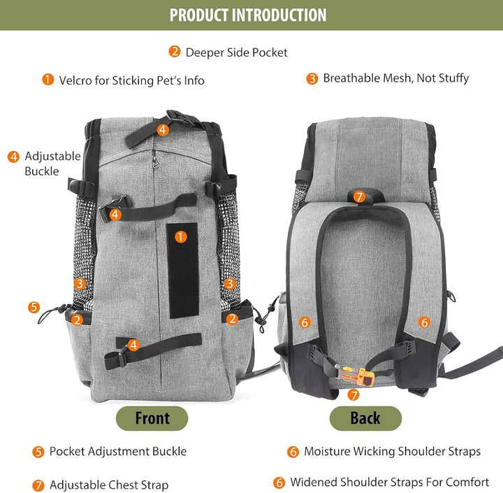 PETCUTE Hundetasche Hundetransporttasche Tragetasche für Hunde Katzen Wanderrucksack Seite Atmungsak