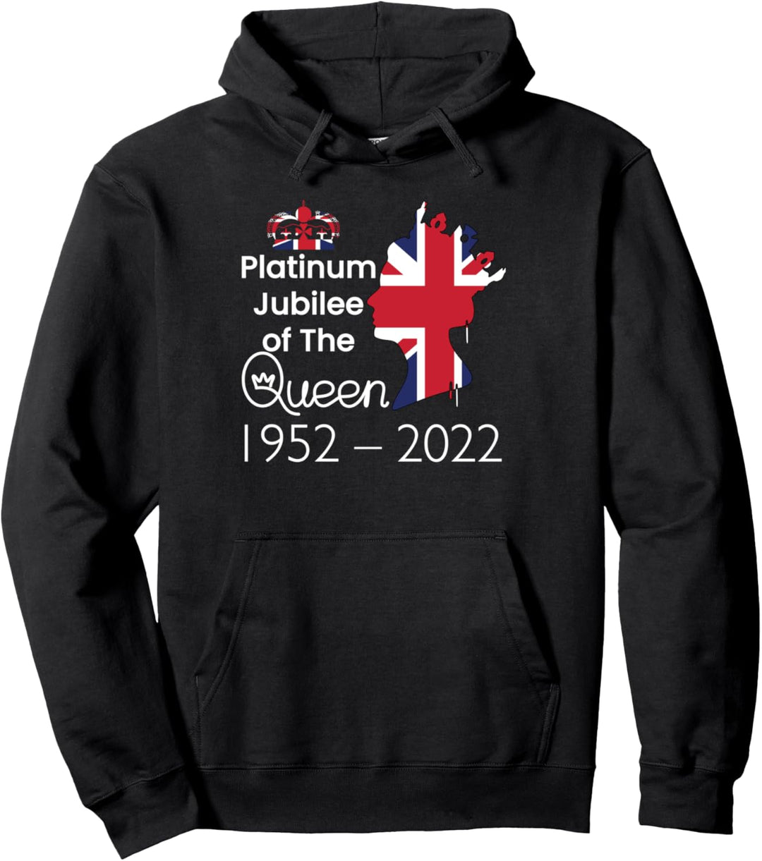 Elizabeth Platinum Jubilee t shirt Queen Crown British Flag Pullover Hoodie