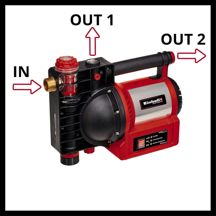 Einhell Gartenpumpe GE-GP 1246 N FS (1200 W, max. 4600 l/h, max. 5 bar, Wasserfüll-/Schmutz-/Sauganz
