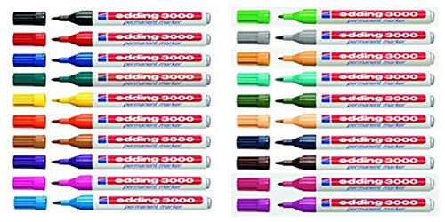 20x Edding Permanentmarker 3000 in 20 Farben