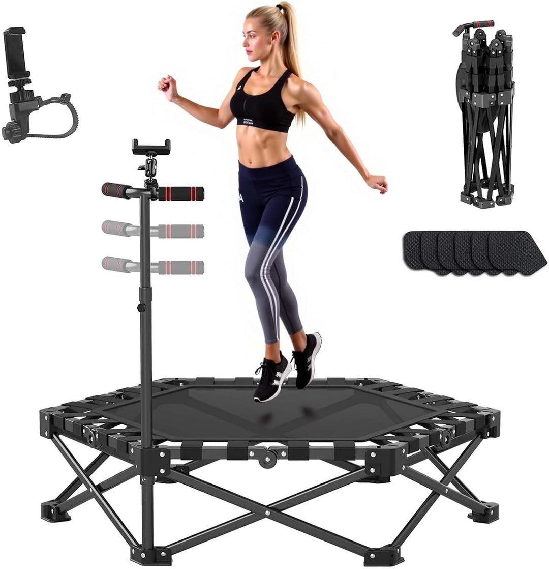 Northdeer Trampolin Indoor für Zuhause, Klappbares Fitness Trampolin Ohne Installation mit 150 KG Tr