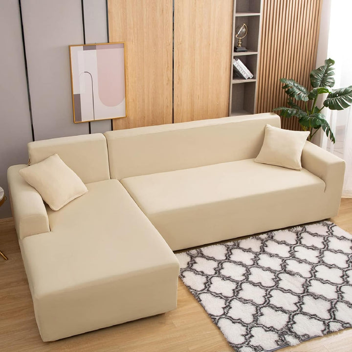 ShowyLive Sofa Überzug Couch Überzug 2er Set für Ecksofa L-Form Sofabezug 2 Sitzer+3 Sitzer, mit 2 S