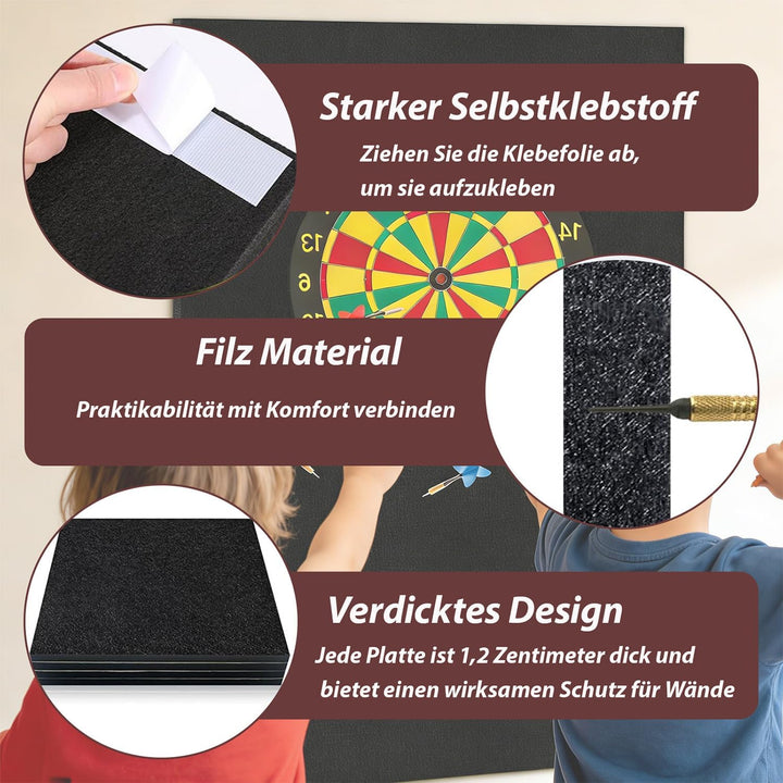 Dart Wandschutz Selbstklebend,Gespleisst Wandschutz Dartscheibe, Filz Dart Schutz Wand Schallschutz,