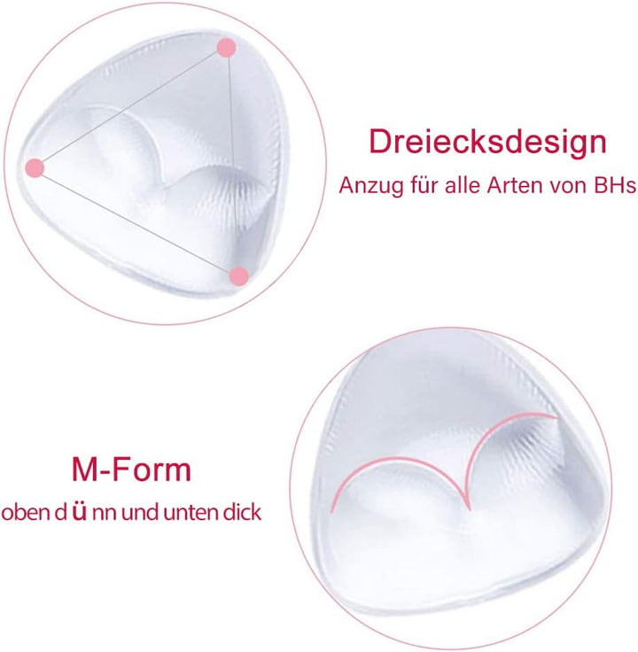 2X Silikon-Gel BH-Einlagen Brust vergrössern - Push-Up Silikoneinlagen Farblos, Farblos