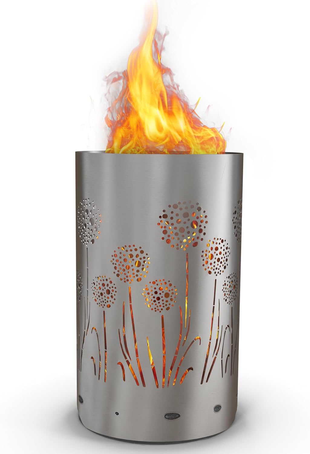 TiKo-Design Feuertonne Feuerkorb mit Motiv – Lagerfeuertonne mit Pusteblumen Motiv – Perfekt für gem