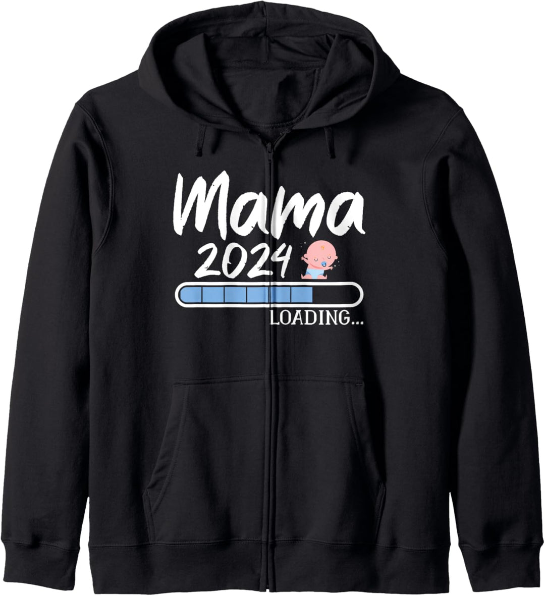 Mama 2024 Loading Werdende Mama Geschenk Muttertag Kapuzenjacke