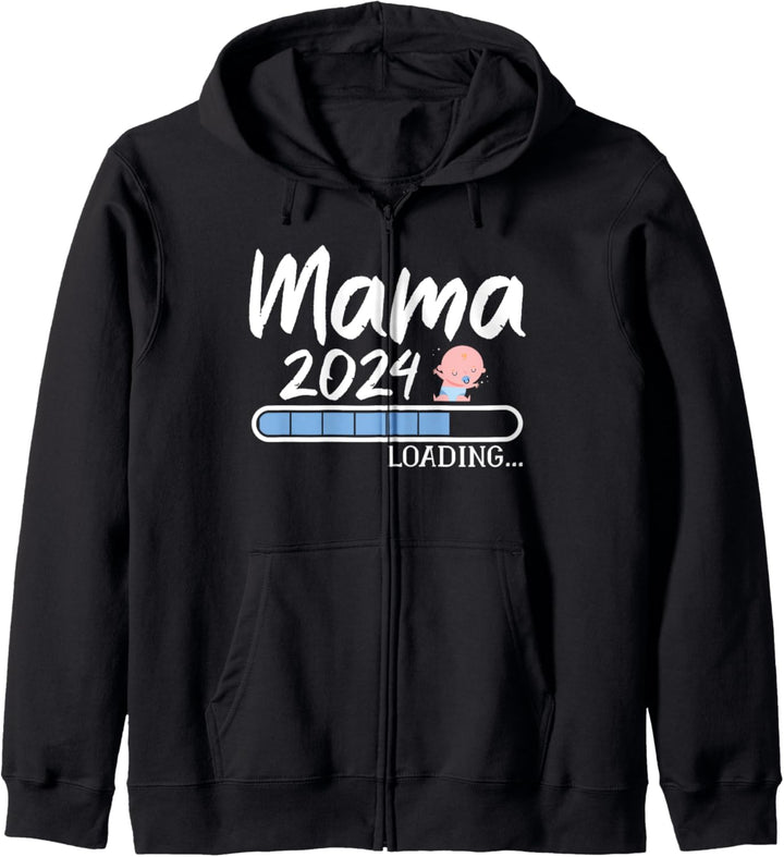 Mama 2024 Loading Werdende Mama Geschenk Muttertag Kapuzenjacke