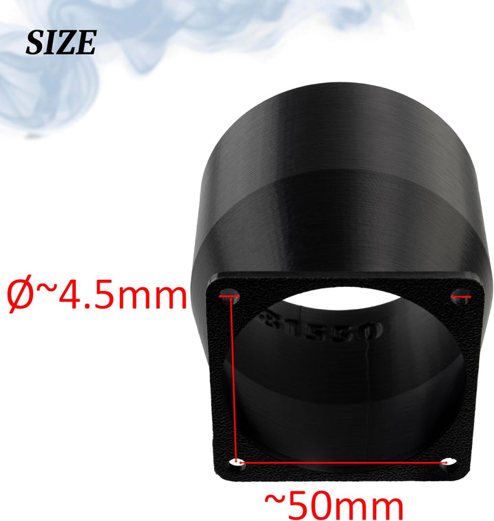 AERZETIX Quadratisch-Rund-Adapter für Luftstrom für Lüftungskanal 60x60 mm Ø73 mm aus ABS-Kunststoff