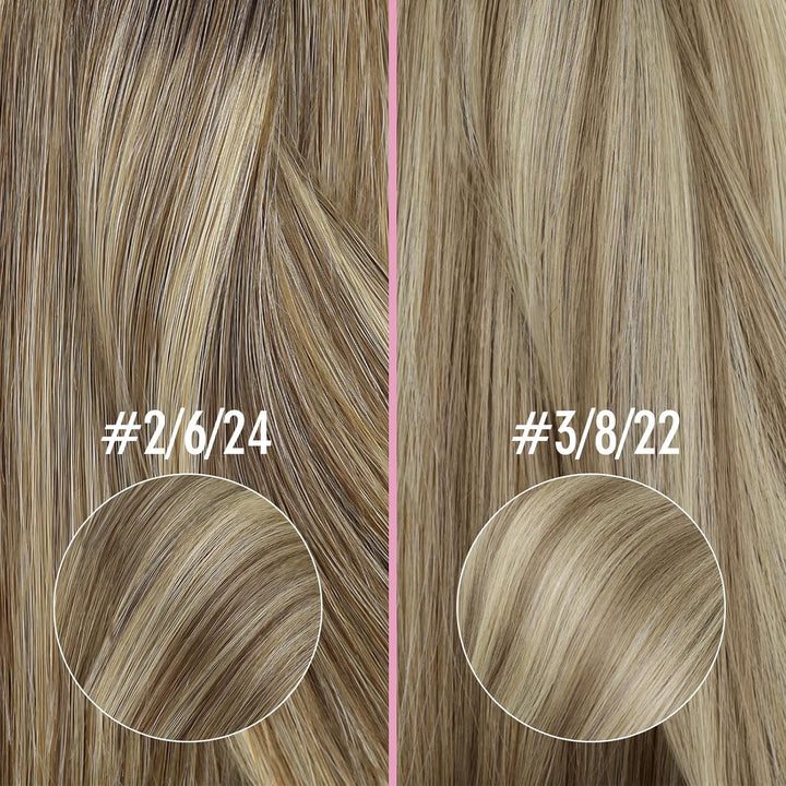 YoungSee Nanoring Extensions Balayage Nanoring Extensions Echthaar 1g Braun Balayage Blond Nanoring