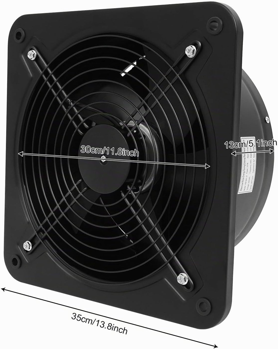 Abluftventilator 2677m³/h Ø 300mm, Badlüfter Leiser Leistungsstarke Wandventilator Wandmontierte Ven