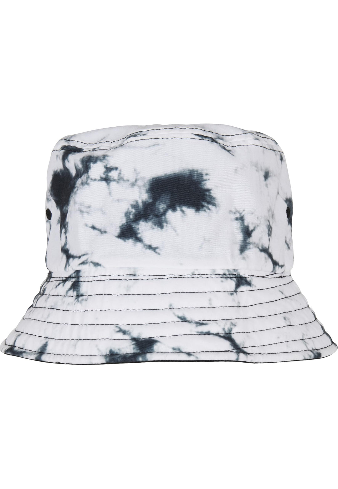Flexfit Batik Wende-Bucket Hat - Unisex Anglerhut für Damen &amp; Herren, eine Seite einfarbig Schwarz,