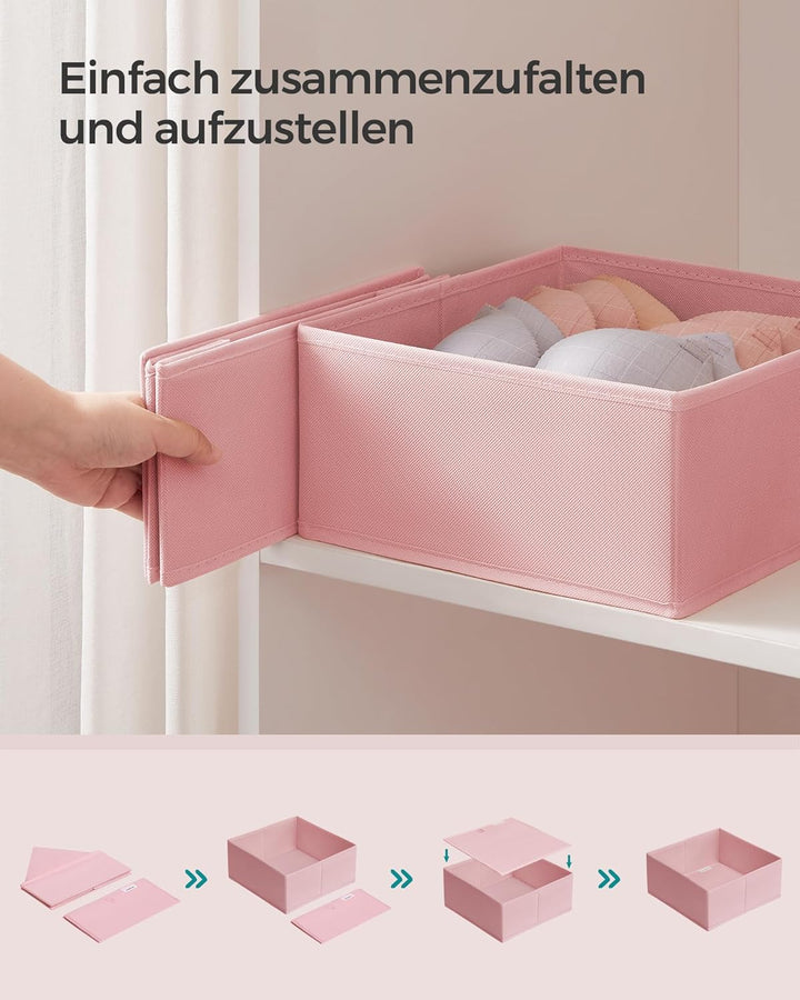 SONGMICS Aufbewahrungsbox für Schublade, 12er Set, Schubladen Organizer, Faltbox, Unterwäsche Organi