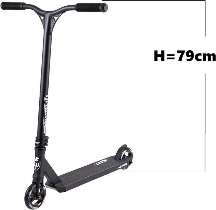Longway Metro Stunt-Scooter Park Trick Tret Roller + F26 Sticker 2K19 H=79cm Schwarz, 2K19 H=79cm Sc