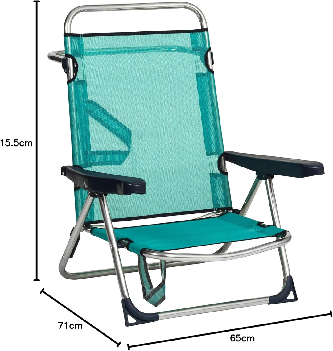 Alco – Bett Stuhl Strand Aluminium Fibreline Türkis (30 1 – 607 AZ) 71x65x15.5 cm Grünblau, 71x65x15