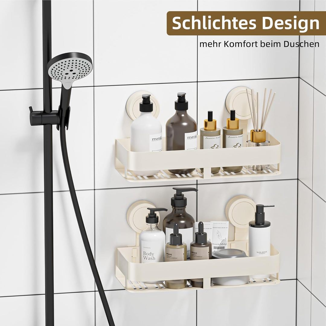 HNVNER Duschablage Saugnapf, Duschregal Ohne Bohren, 10kg Tragfähigkeit, Duschablage Abnehmbare und