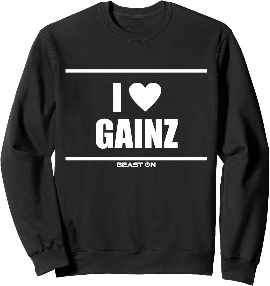 I Love Gainz Gains Bodybuilding Gym Fitness Training Sprüche Sweatshirt