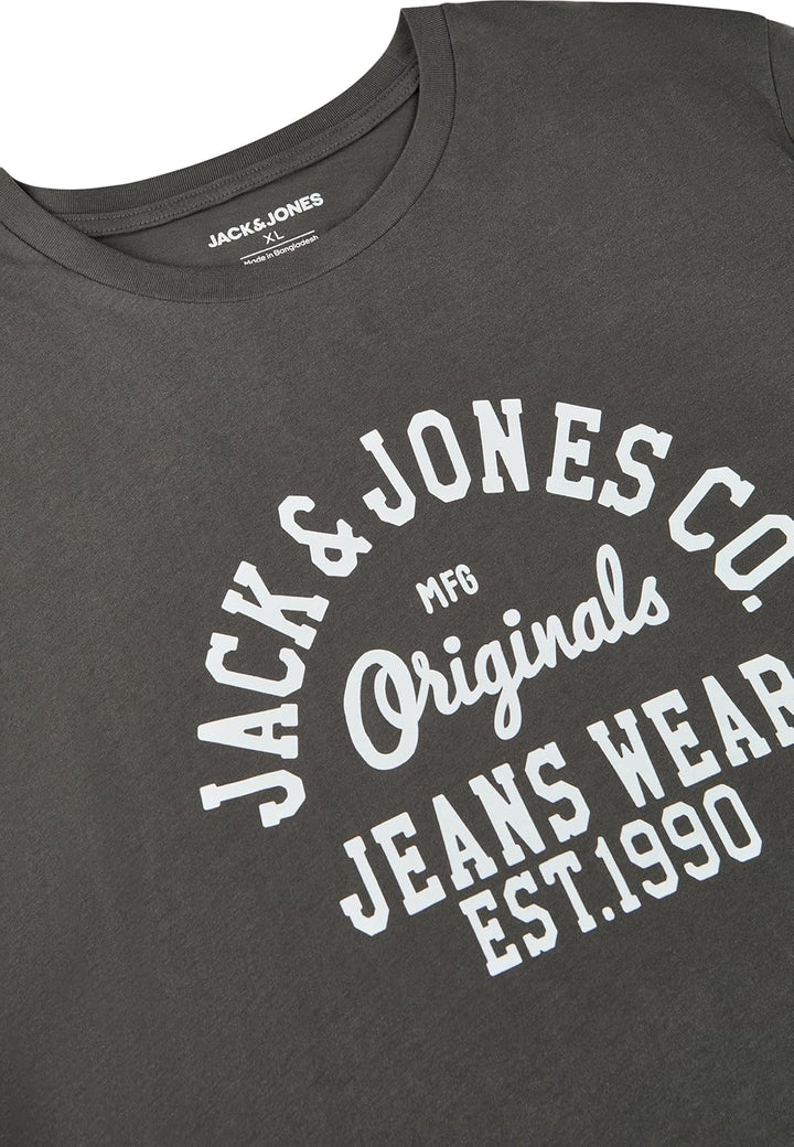 JACK & JONES JJLINO T-Shirt 4er Pack Rundhals Kurzarm Shirt Regular Fit Print Sommer 100% Baumwolle