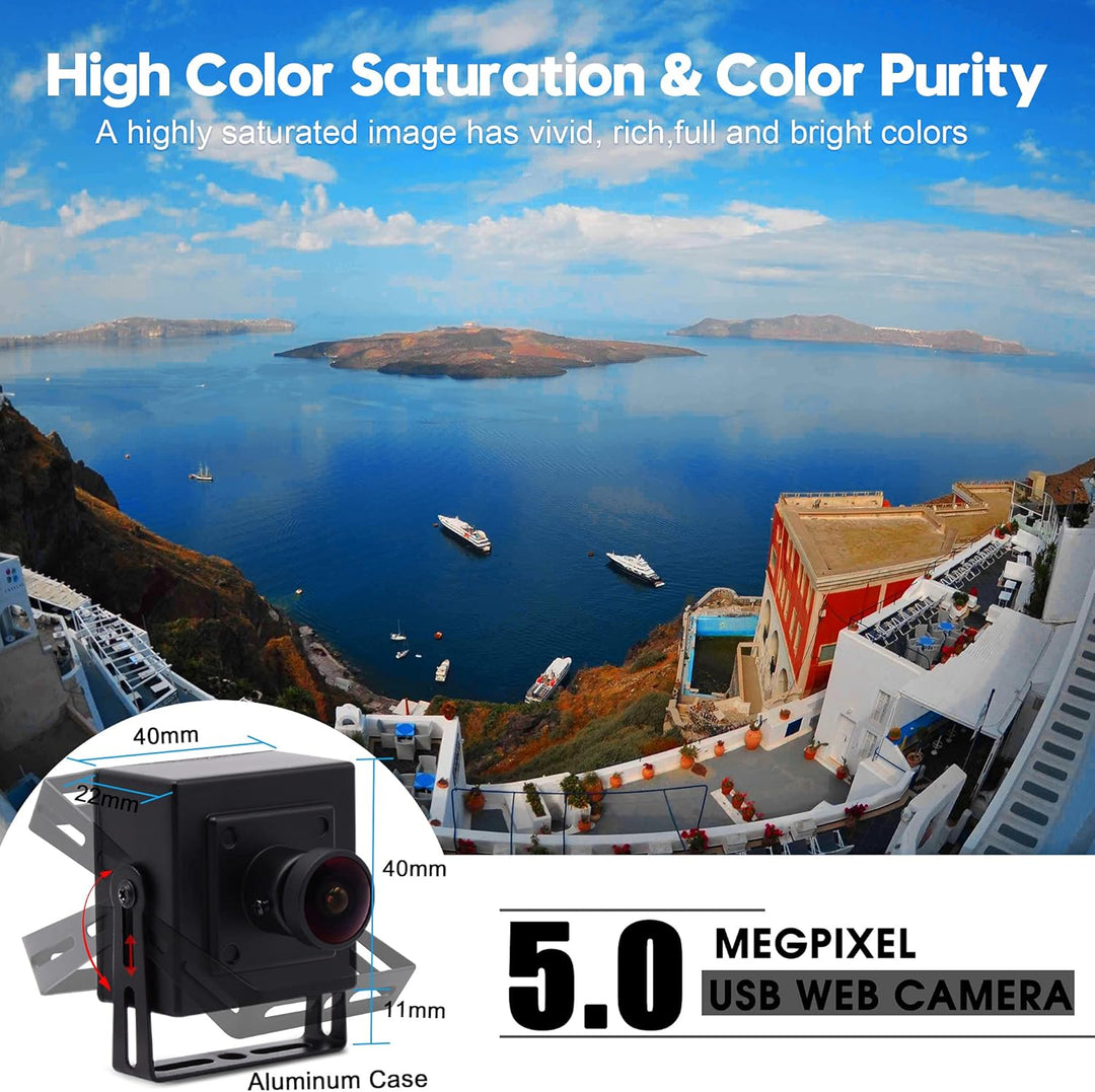 Svpro 5MP Mini-USB-Kamera 2592x1944 HD-Webkamera Aptina MI5100 Sensor Fisheye-Kamera 170-Grad-Objekt