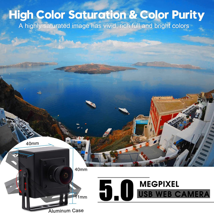 Svpro 5MP Mini-USB-Kamera 2592x1944 HD-Webkamera Aptina MI5100 Sensor Fisheye-Kamera 170-Grad-Objekt