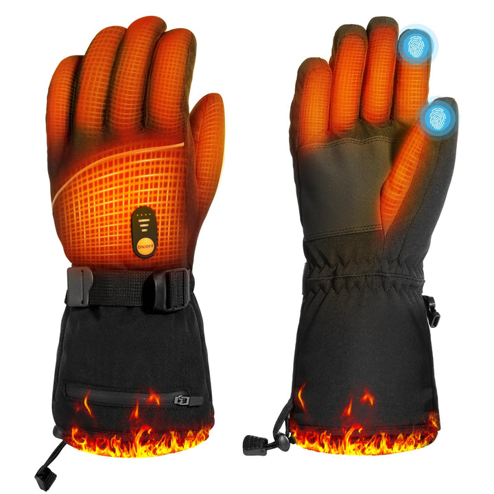 Minthouz Beheizbare Handschuhe für Damen Herren, 7.4V 3000 mAh Beheizbare Handschuhe mit Akku mit 6