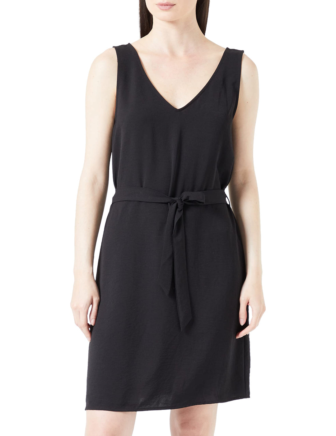 ONLY Damen Onlmette Sl V-neck Belt Dress Wvn XXS Schwarz, XXS Schwarz